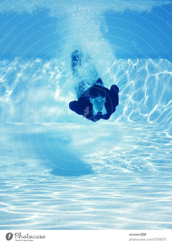 KarriereStart II Kunst ästhetisch Zufriedenheit Business Anzug Krawatte Schwimmbad Wasser tauchen Unterwasseraufnahme Ferien & Urlaub & Reisen Urlaubsfoto