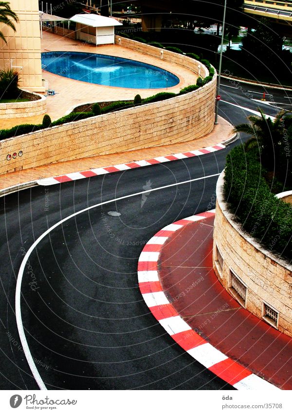 GP von Monaco Schwimmbad Monte Carlo Formel 1 Architektur Straße Kurve Kehre Grand Prix Wende