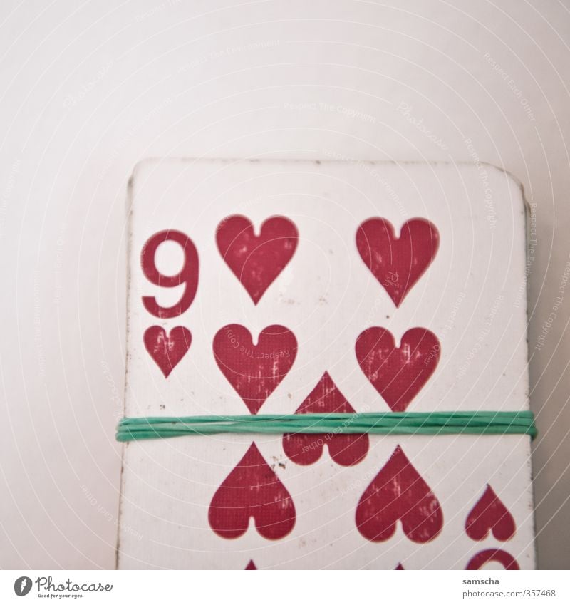 neun Herzen II Freizeit & Hobby Spielen Kartenspiel Poker Glücksspiel Zeichen Ziffern & Zahlen Ornament Erfolg verlieren spielend Spielsucht Spielkasino