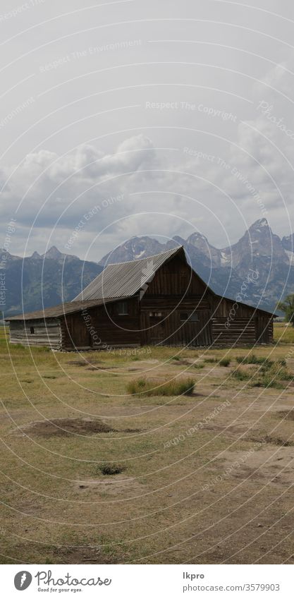 Mormonenhaus im Grand-Teton-Nationalpark der USA Kabine berühmt friedlich Golfloch Ausflugsziel Land traditionell Jackson Hole Ranch Mormonische Reihe Religion
