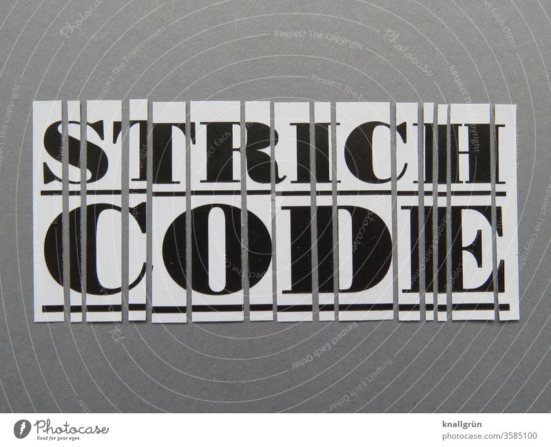 STRICHCODE Strichcode Barcode Scan Balkencode Einkaufen identifizieren einscannen Streifen Striche schwarz-weiss grau weiß Linie Menschenleer Kontrast
