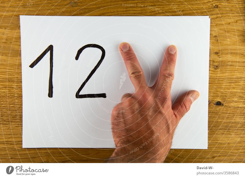 1 2 3 - bis drei Zählen / alle guten Dinge sind drei Zahlen Hand zählen ertens zweitens drittens Finger besonders kreativität Zähler Mathematik Schule Zeichnung