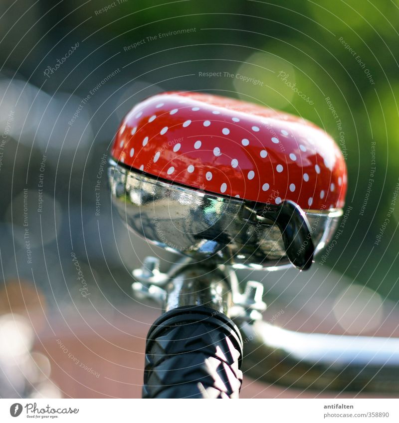 °°°°° Fahrradfahren Natur Sommer Garten Park Verkehrsmittel Straße Fahrradklingel Metall Stahl Kunststoff gepunktet Muster Fröhlichkeit trendy schön mehrfarbig