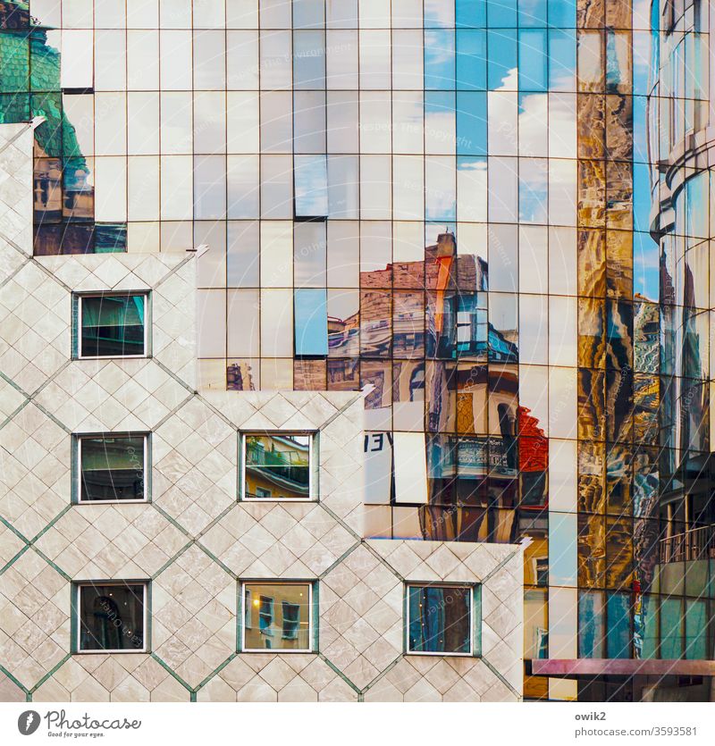 Wien, Stock-im-Eisen-Platz Stadtzentrum Gebäude Bauwerk glänzend Glas modern Farbfoto Außenaufnahme Strukturen & Formen Menschenleer Tag Sonnenlicht Fassade