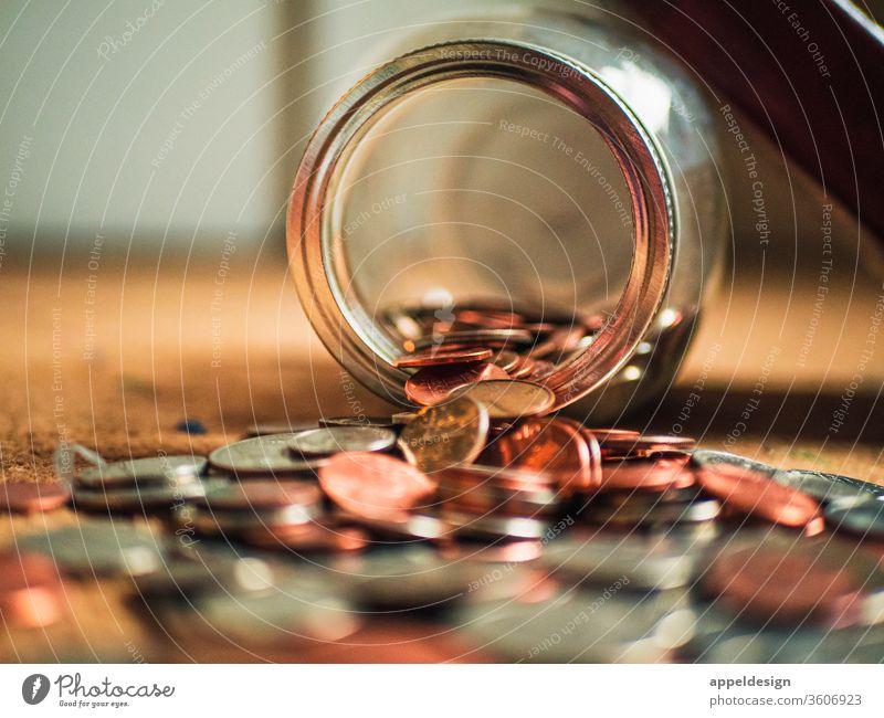 Geld im Glas Münzen Geldmünzen Finanzen