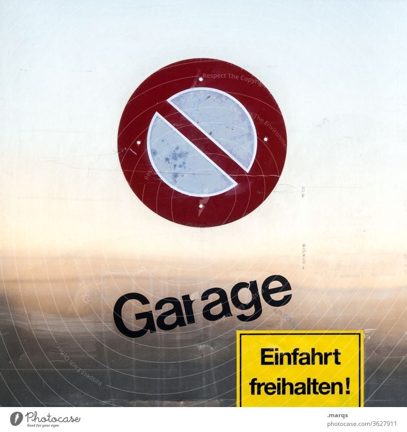 Garage - Einfahrt freihalten! Metall einfahrt freihalten Schriftzeichen Hinweisschild Halteverbotsschild StVO Reflexion & Spiegelung Verkehrszeichen
