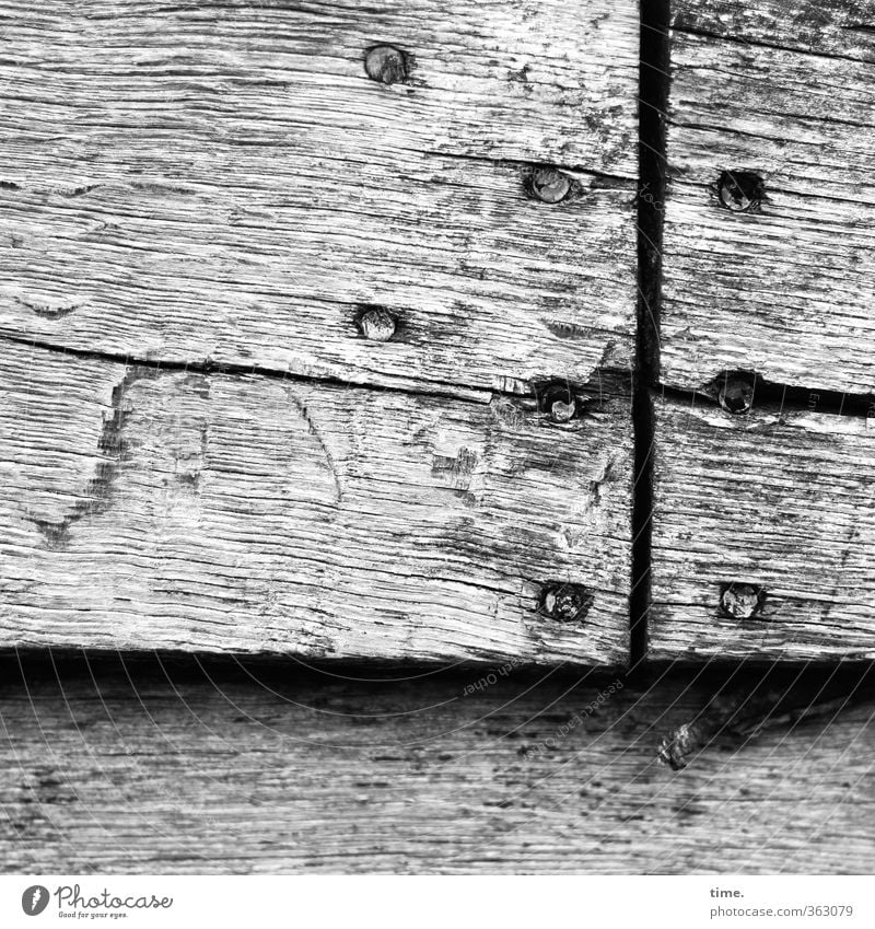 en detail ... Schifffahrt Fischerboot Schiffswrack Nagel Schiffsplanken Souvenir Riss Maserung Oberfläche Oberflächenstruktur Holz alt authentisch historisch