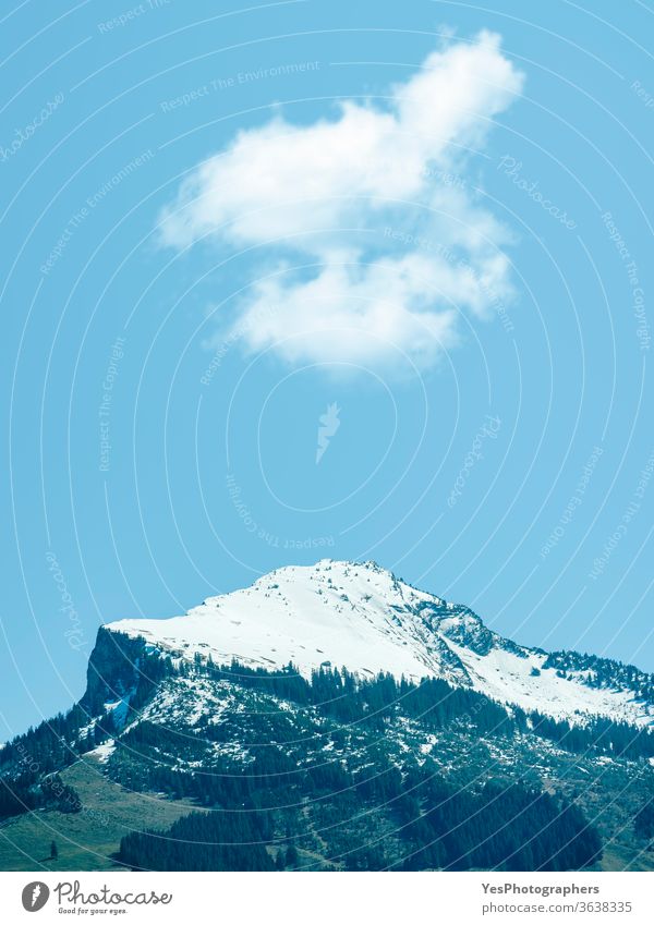 Schweizer Alpen Berggipfel. Schneebedeckter Berg im Sommer alpin Schönheit der Natur Blauer Himmel Klarer Himmel traumhaft Umwelt Europa Europäer