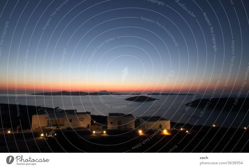 1200 - Ausblicke Griechenland Kykladen Insel Meer Ägäis ägäisch Mittelmeer Sonnenuntergang Sonnenlicht Sonnenaufgang Dämmerung Inseln Iraklia Urlaub Sommer