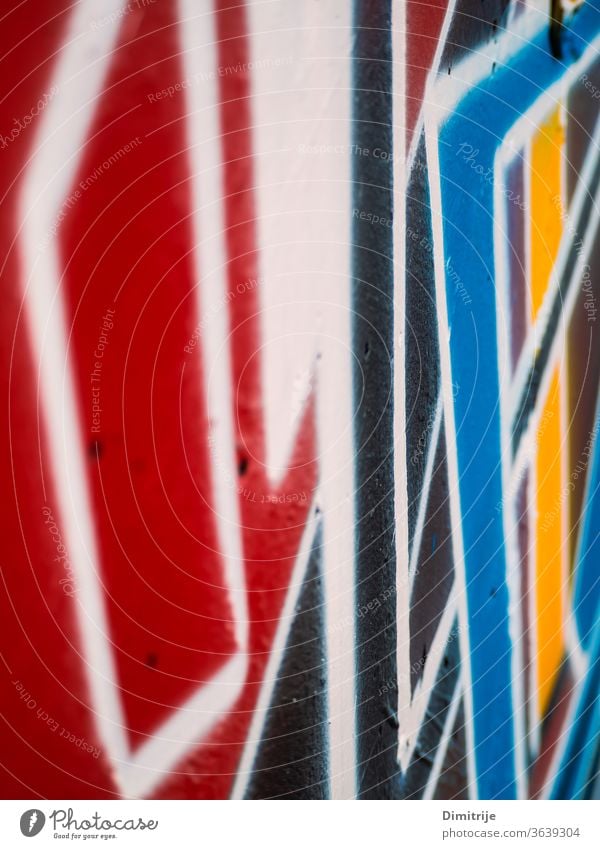 Detail einer bunt bemalten Wand - Hintergrund Graffiti Grunge farbenfroh Straße abstrakt Design Farbe Großstadt Spray Tapete Kultur Symbol Tag Kunst modern