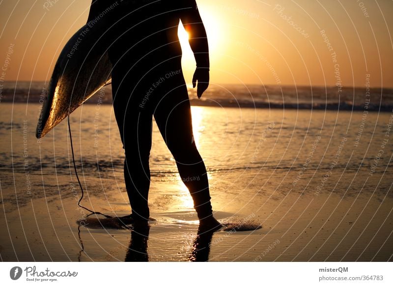 liberdade I Kunst ästhetisch Surfen Surfer Surfbrett Surfschule sommerlich Sommer Strand Mann maskulin Sonnenstrahlen Meer Horizont ruhig Lifestyle Farbfoto