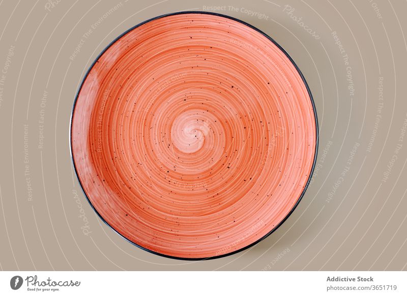 Leere rosa Farbschale mit Kugelschrift Schalen & Schüsseln Handwerk rund Geschirr Keramik Utensil Küchengeräte Porzellan Container dienen Spirale Design drucken