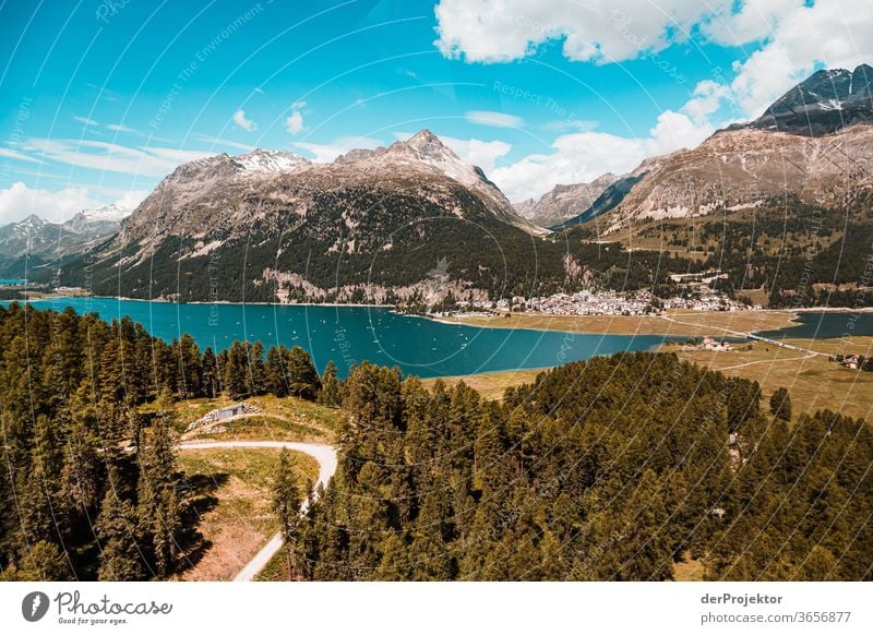 Blick aus der Seilbahn am Silsersee St. Moritz Schweizer Alpen Graubünden Engadin wanderlust Wanderausflug Wandertag Naturschutz Ausdauer Tatkraft Willensstärke