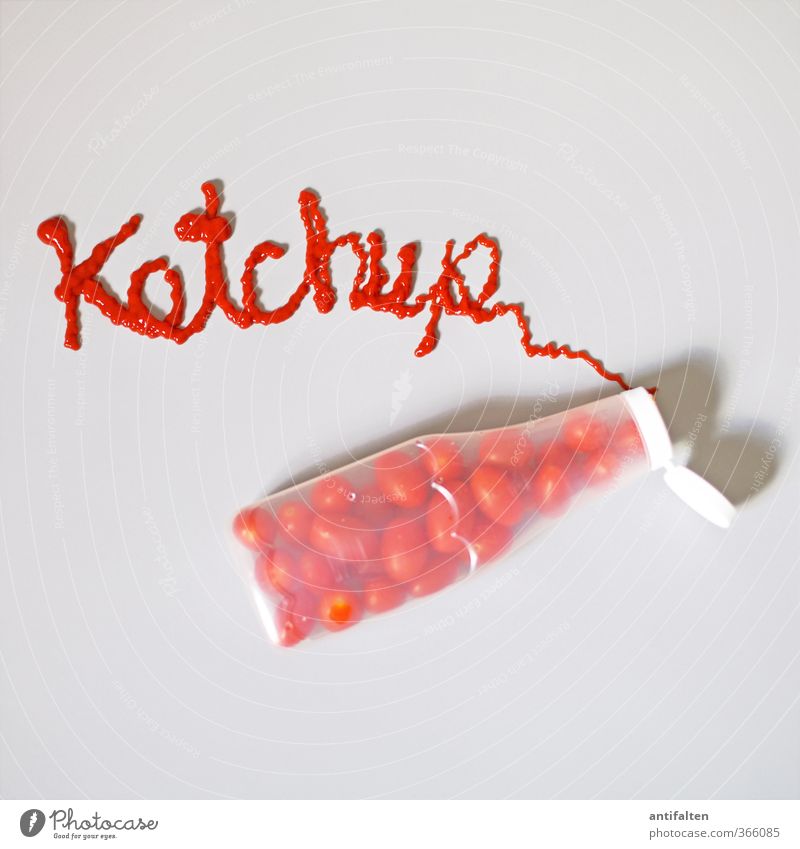 Tomaten... Lebensmittel Gemüse Ernährung Essen Fastfood Ketchup Tomatensauce Verpackung Tube Kunststoffverpackung Schriftzeichen Wort Wortspiel Buchstaben