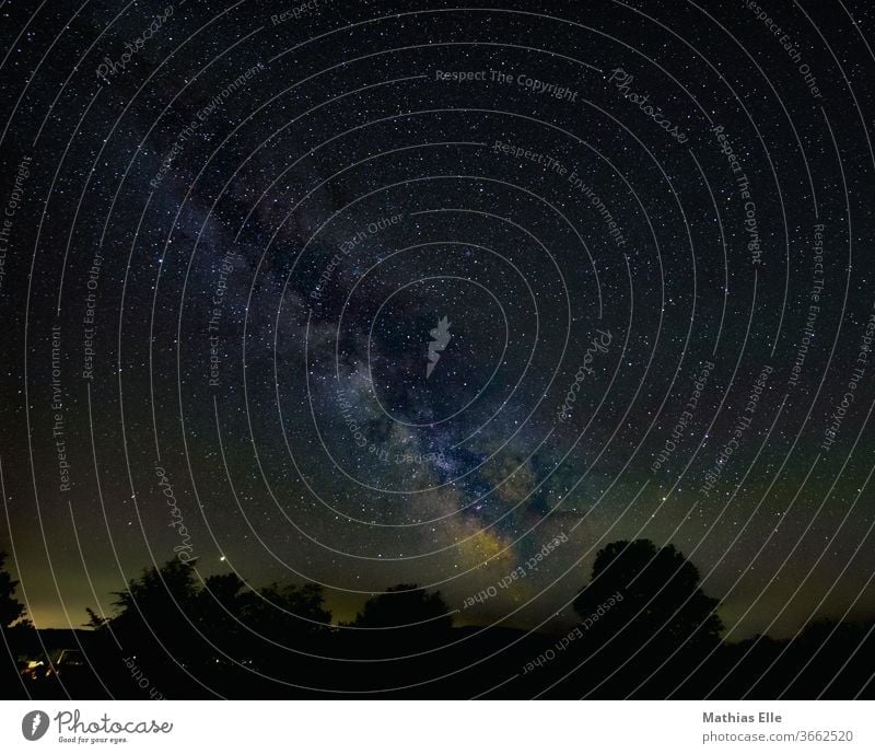 Milchstraße Nachthimmel Stern Milchstrasse Galaxie Sternenhimmel Sternenhaufen außergewöhnlich Raumfahrt Wolkenloser Himmel blau Umwelt Astrofotografie