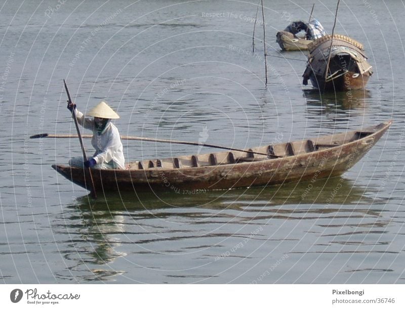 The Fisher King Fischer Vietnam ruhig Fernweh Sampan Fluss Armut Ferien & Urlaub & Reisen