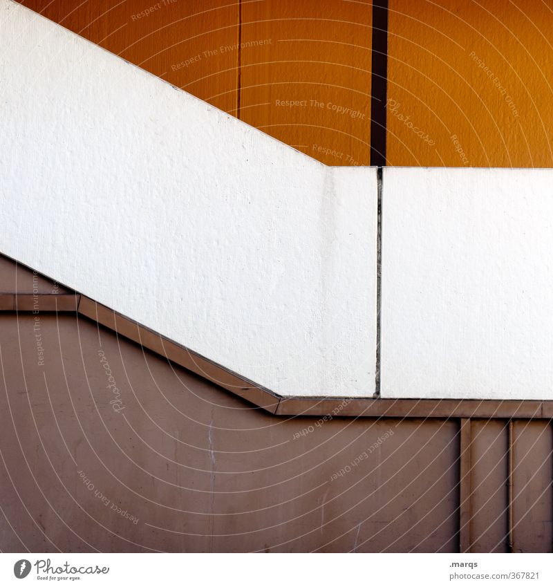 Alles nur Fassade | Abwärts elegant Stil Design Linie einfach orange weiß Grafik u. Illustration Farbfoto abstrakt Menschenleer Textfreiraum links