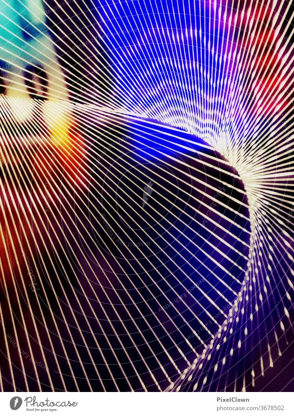 Farbige Lichtstrahlen Lichtspiel Fototechnik Lampe Kontrast hell bunt abstrakt surreal Lichtkunst Beleuchtung