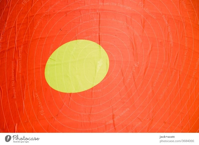 Gegensätze, Kreis im Viereck gelb orange Oberfläche rund Strukturen & Formen Hintergrundbild Grafik u. Illustration minimalistisch Oberflächenstruktur Geometrie