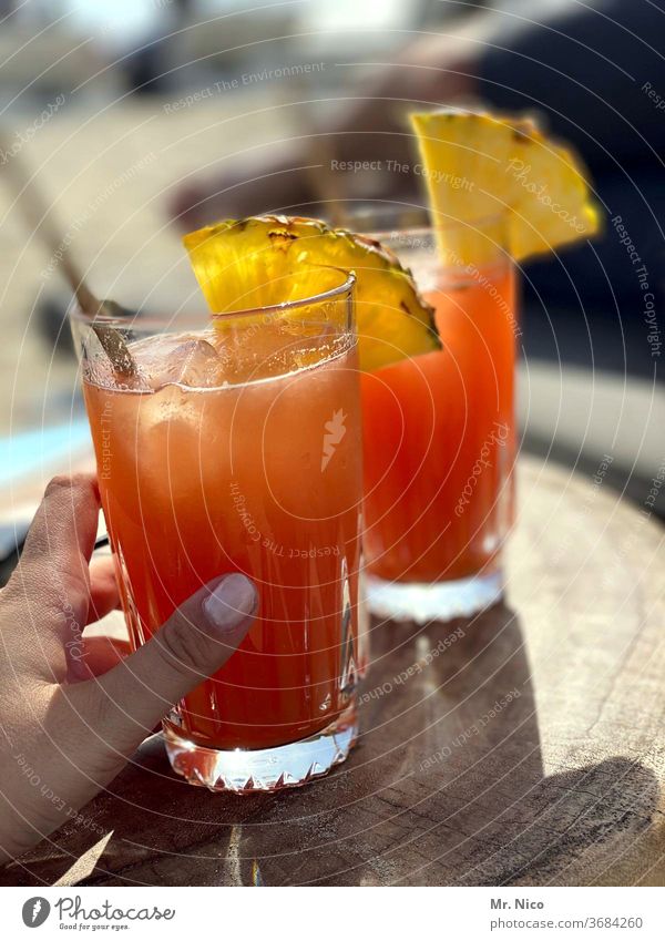 Cocktails Longdrink Getränk Glas Erfrischungsgetränk Alkohol Spirituosen trinken Bar Feste & Feiern Cocktailbar Lifestyle ausgehen Party beachbar Lounge chillen