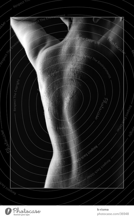 Rücken maskulin Mann Schwarzweißfoto Detailaufnahme Rahmen