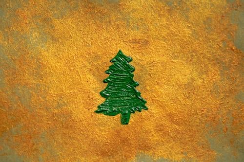 grüner gemalter Tannenbaum auf gold schimmerndem Hintergrund. Weihnachten. tanne golden Christbaum edel Dekoration textur Weihnachten & Advent Baum Struktur