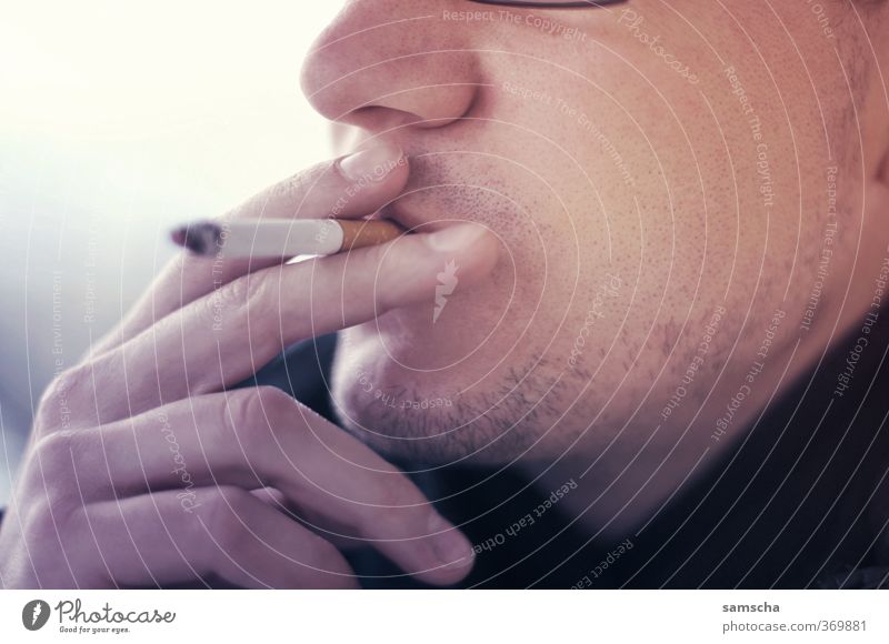 Raucher II Rauchen Mensch maskulin Junger Mann Jugendliche Erwachsene Leben Kopf Gesicht Finger 1 18-30 Jahre rauchend rauchfrei Rauchpause Rauchen verboten