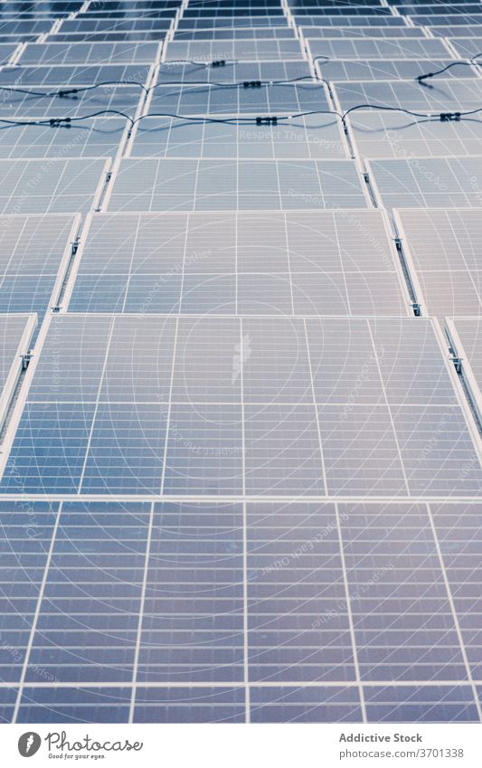 Sonnenkollektoren in moderner Fabrik solar Panel Batterie Zeitgenosse Erneuerung Energie Ressource alternativ nachhaltig Umwelt Entwicklung Pflanze Gegend
