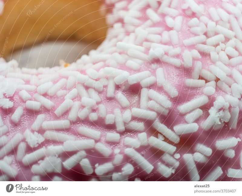 Textur von rosa Donuts Hintergrund Bäckerei backen hell Kuchen Bonbon Feier Nahaufnahme farbenfroh Dekoration & Verzierung lecker Dessert Doughnut Lebensmittel