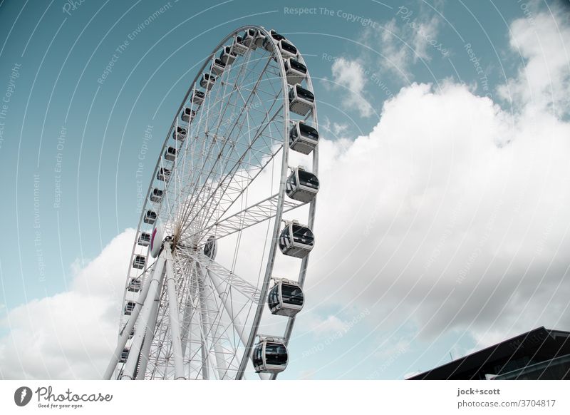 Das Rad von Brisbane Riesenrad Fahrgeschäfte Strukturen & Formen Design standhaft kreisrund Wahrzeichen Himmel Originalität Stil authentisch modern Prima