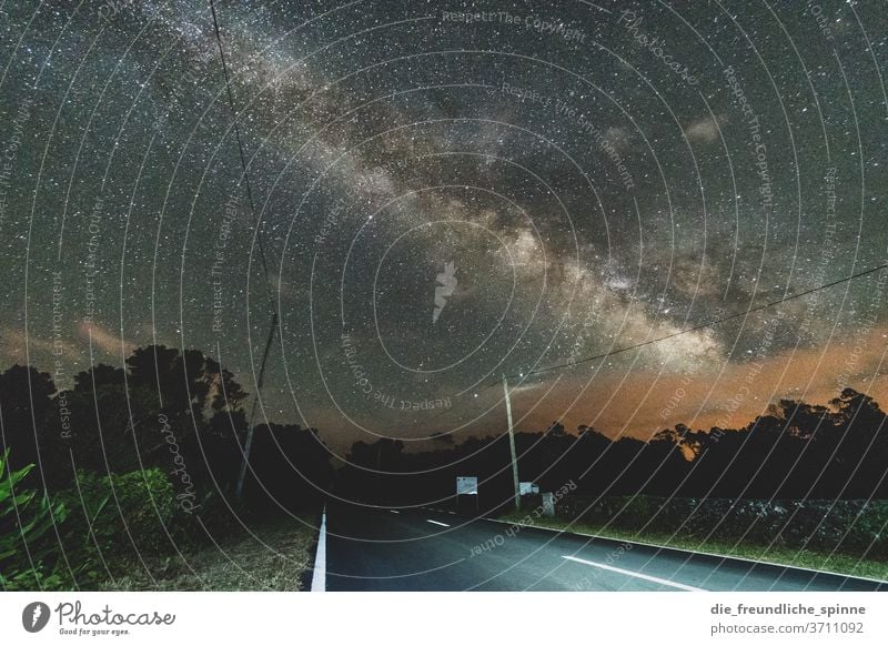 Milchstraße III Azoren Madalena Pico Portugal Landschaft Außenaufnahme Natur Menschenleer Sterne Himmel Nachthimmel Milchstrasse Astronomie Sternbild sterne
