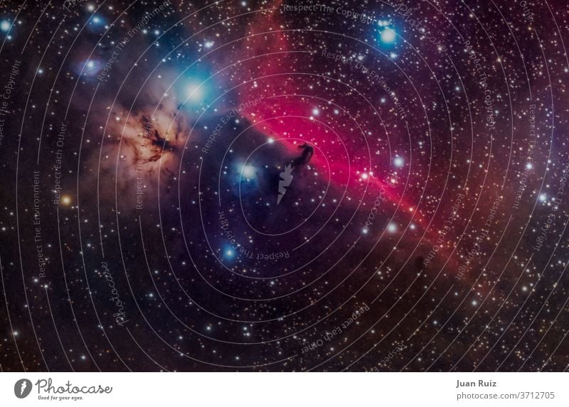 Pferdekopfnebel und Orión-Konstellationen Galaxie Astronomie Himmel Nebel Stern Raum Nacht Schaffung Schmuckkörbchen Weg Explosion Orion blau Teleskop