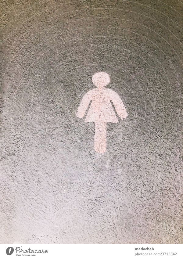 Mann mit Rock Symbol weiblich Frau Piktogramm Zeichen Toilette Schilder & Markierungen Hinweisschild Symbole & Metaphern symbolisch