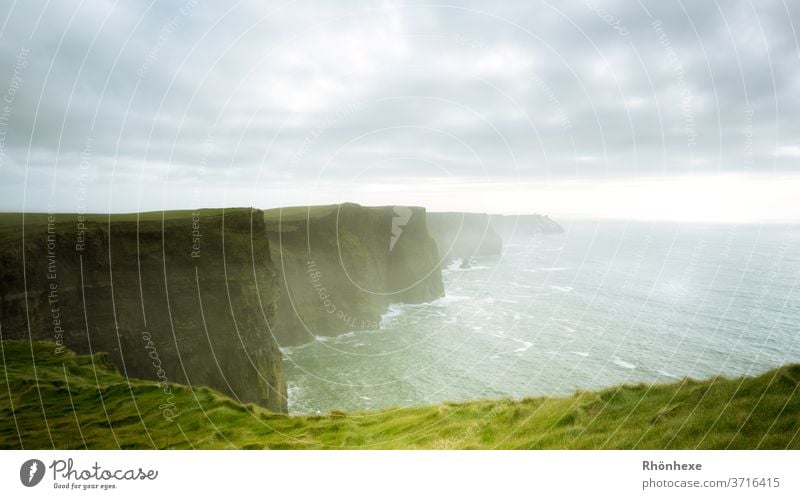 Faszinierende Steilklippen, die Cliffs of Moher, an der Westküste Irlands rauhe feslen Farbfoto Küste Außenaufnahme Klippe Natur Felsen Ferien & Urlaub & Reisen