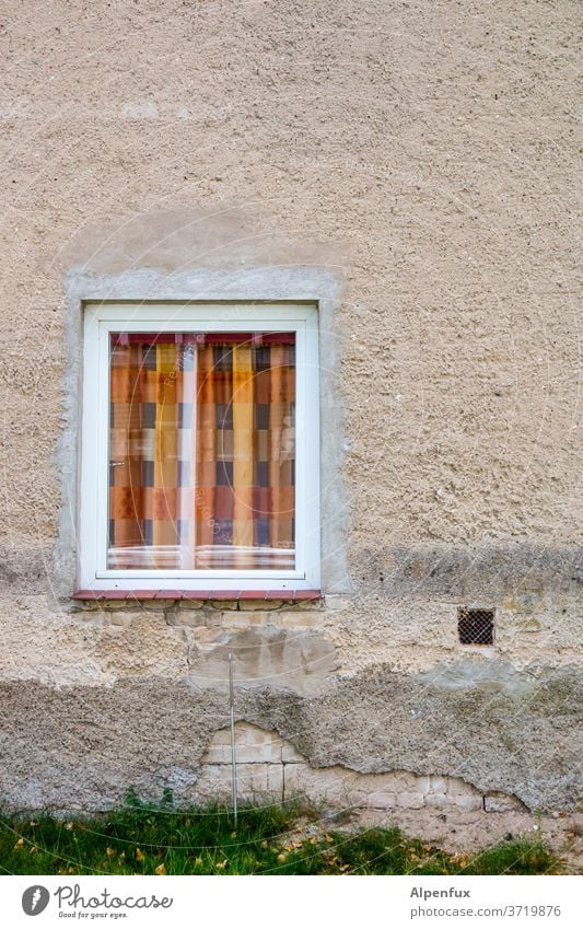 Agent Orange Fenster Fassade Haus Gebäude Außenaufnahme alt Wand Architektur Altstadt trist Häusliches Leben historisch Bauwerk Mauer Farbfoto Menschenleer