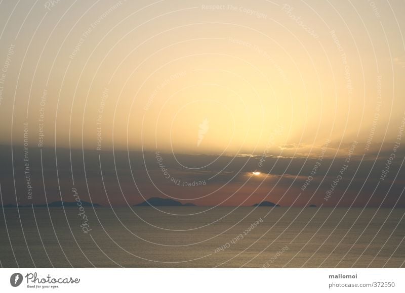 Liparische Inseln Ferien & Urlaub & Reisen Inselkette Mittelmeer Umwelt Urelemente Wasser Sonnenuntergang Himmel Wolken Nachthimmel Sonnenaufgang Sonnenlicht