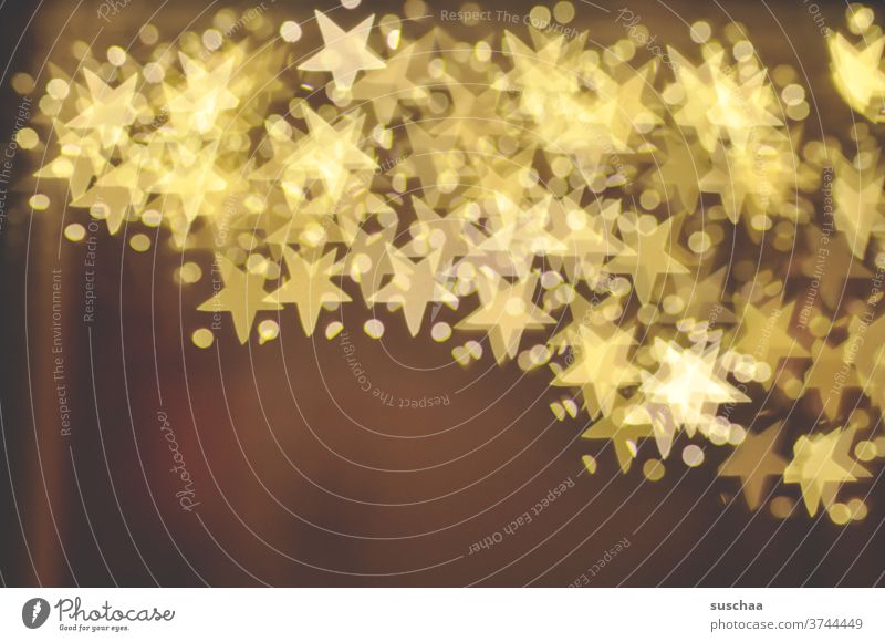 sterne über sterne Sterne Bokeh abstrakt Licht leuchtend Dekoration & Verzierung Außenaufnahme Weihnachten Unschärfe Hintergrund Design Weihnachten & Advent