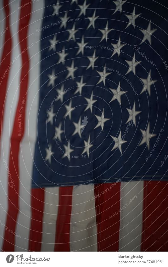 Flagge der Vereinigten Staaten von Amerika national Fahne USA fahne Sterne streifen Freiheit blau Symbole & Metaphern Patriotismus patriotisch Farbfoto Nähte
