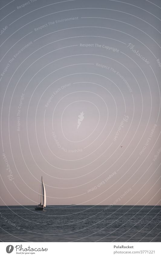 #A# Segel am Horizont Segelboot Segelschiff Segelurlaub Meer Ozean Wind Segeln Ferien & Urlaub & Reisen Schifffahrt