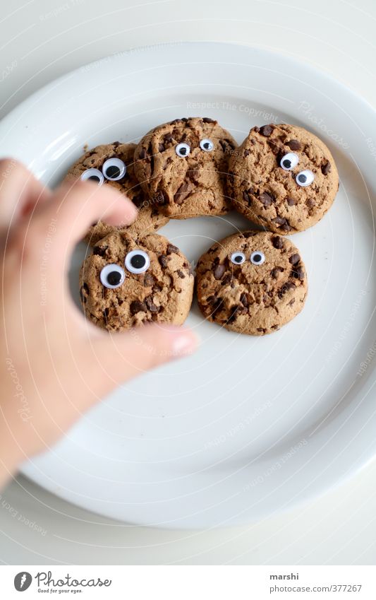 Augen auf beim Schokokauf Lebensmittel Dessert Süßwaren Ernährung Essen braun Gefühle Stimmung cookies Kalorie verführerisch süß lustig Schokolade Hand greifen