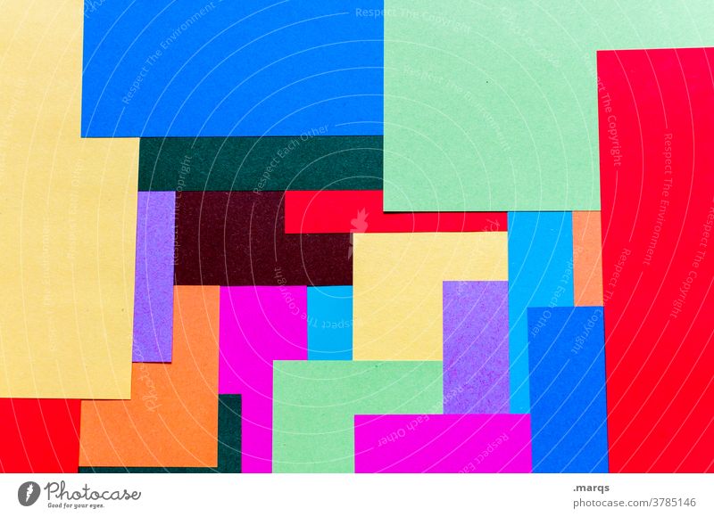 Kunterbunt Papier Stil Design Hintergrundbild mehrfarbig Farbe Grafik u. Illustration modern trendy abstrakt Ordnung Dekoration & Verzierung Geometrie