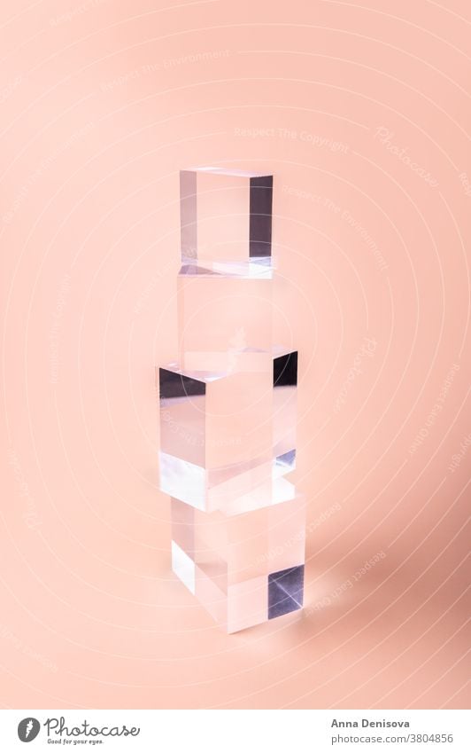 Massiver Display-Block aus Acryl Anzeige Blöcke solide Schaufenster leeres Podium Sockel-Anzeige geometrische Form Regal Produkt-Mockup