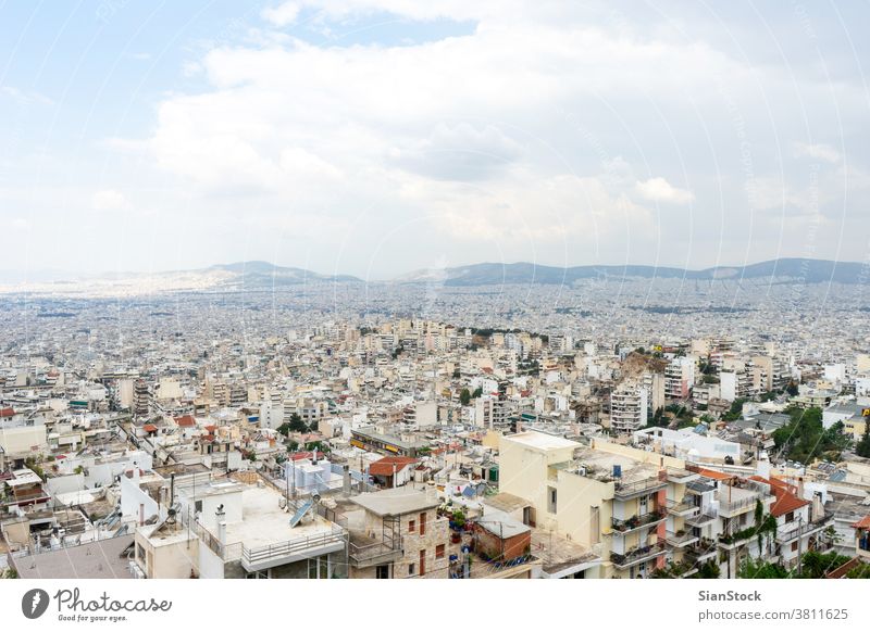 Panoramablick auf Athen, Griechenland Großstadt urban reisen Architektur Europa Ansicht Landschaft Gebäude panoramisch Tourismus Kultur Historie Stadt Kapital