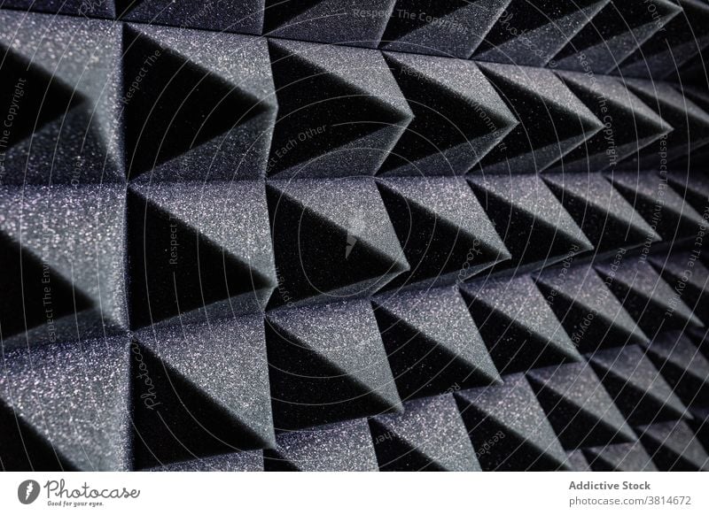 Strukturierter Hintergrund aus schalldämpfendem Schaumstoff Klang Beweis schäumen Muster Textur Geometrie dreidimensional Form weich Aufzeichnen Atelier Wand