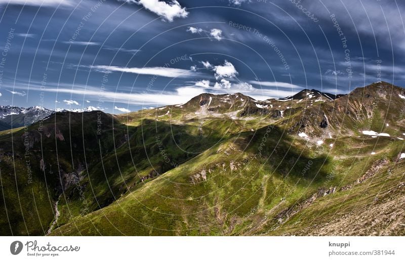 Tiejer Flue (Davos) Umwelt Natur Landschaft Urelemente Luft Himmel Wolken Horizont Sonne Sonnenlicht Sommer Klima Klimawandel Schönes Wetter Schnee Alpen