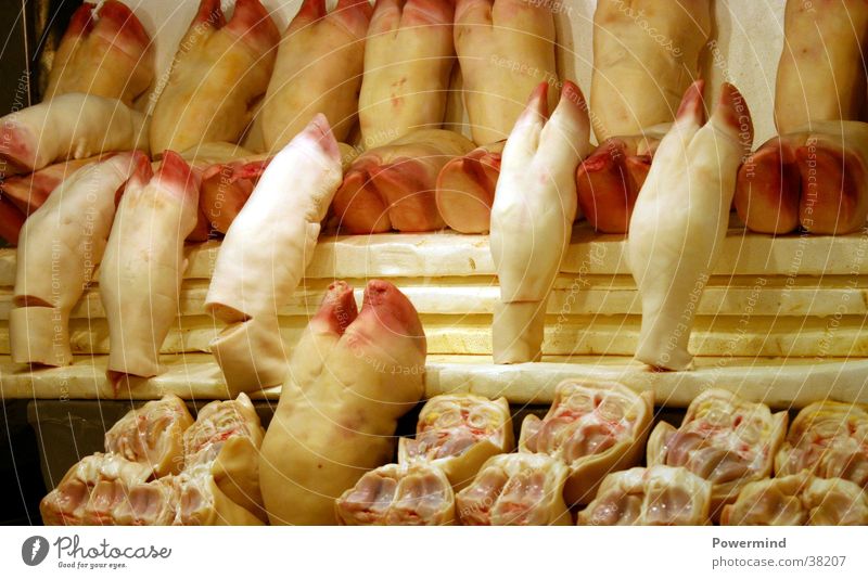 Attractive Piggy Legs Schwein Ladengeschäft Ernährung Athener Fleischmarkt Fuß