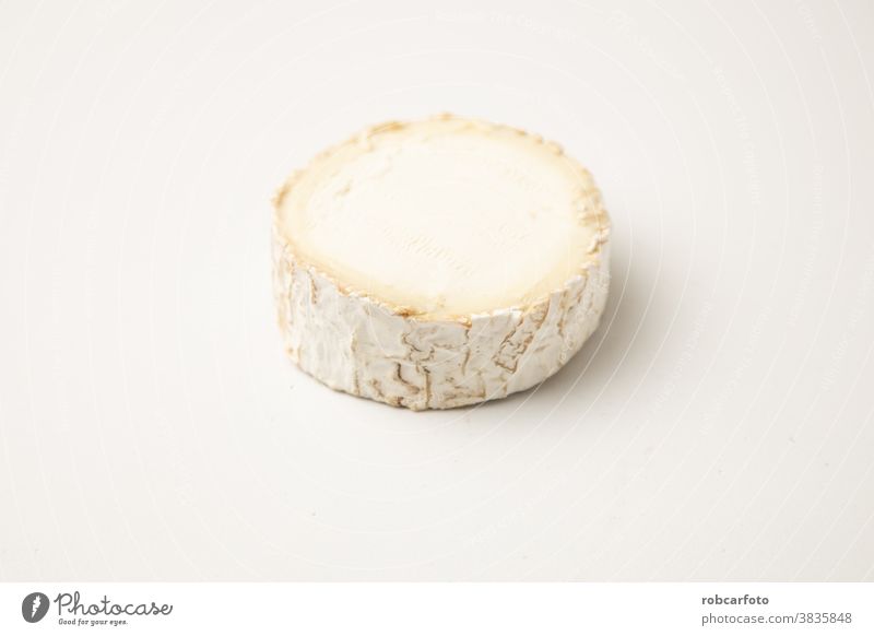 Ziegenkäse auf weißem Hintergrund Molkerei frisch Amuse-Gueule Gesundheit traditionell Lebensmittel Essen melken Bestandteil Kalzium weich organisch Französisch