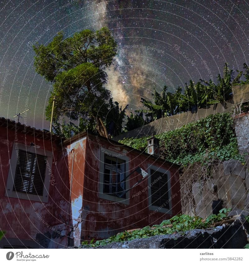 Madeira | Verlassenes Haus in Funchal Portugal, Madeira, Funchal, Haus, Ruine, Verlassen, Leer, Architektur alt Fenster Tourismus Nachthimmel, Sterne,