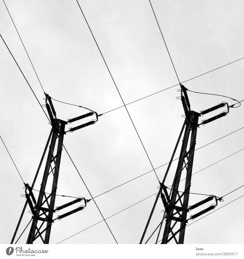 4eyes | twin spin strommast zwei silhouette energie energiewirtschaft stromversorgung turm leitung hoch linien kraft