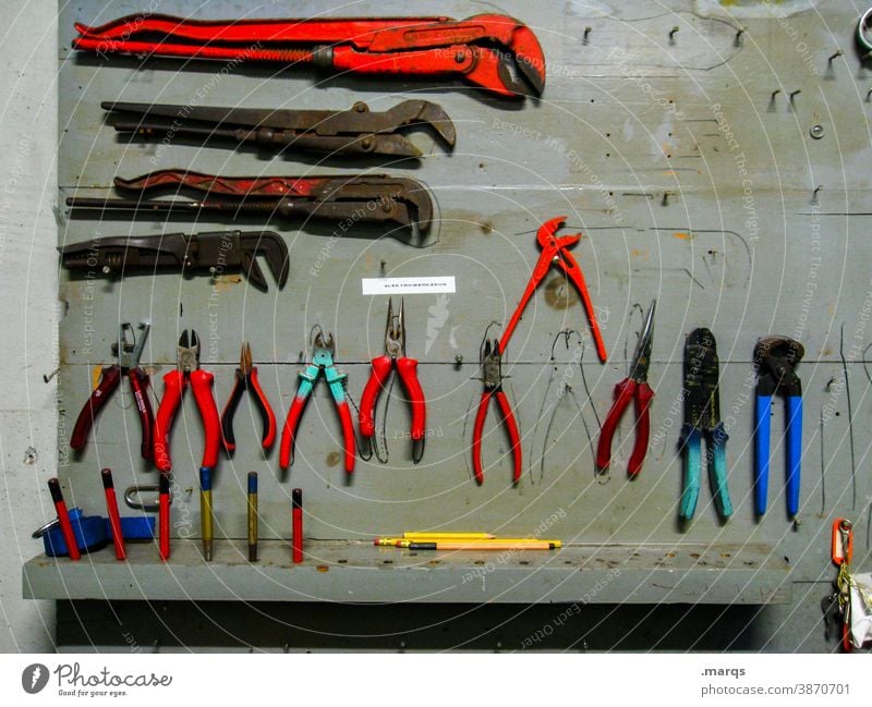 Tool Time Werkzeug Wand hängen Werkstatt Arbeit Reparatur Zange Arbeit & Erwerbstätigkeit Handwerk Freizeit & Hobby Arbeitsplatz DIY